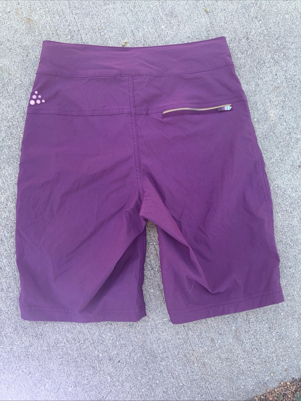 Craft Women's Purple Bike Shorts with Rear Zip Pocket